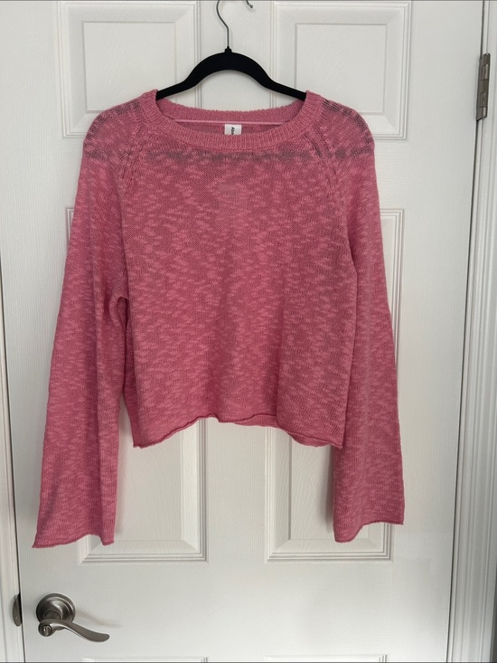 Abound Pink Marled Cropped Sweatshirt